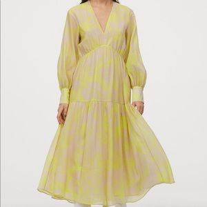 H&M Lyocell Blend Dress Neon Yellow